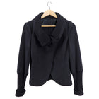 Brunello Cucinelli Black Wool Jacket with Knit Trim - IT44 / USA M