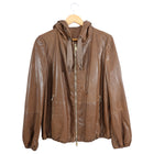 Brunello Cucinelli Brown Leather Reversible Bomber Jacket - IT44 / USA 8 / M