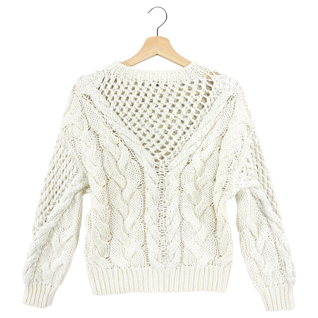 Brunello Cucinelli Ivory Cotton Cable Knit Sequin Sweater S (USA 2/ – I  MISS YOU VINTAGE