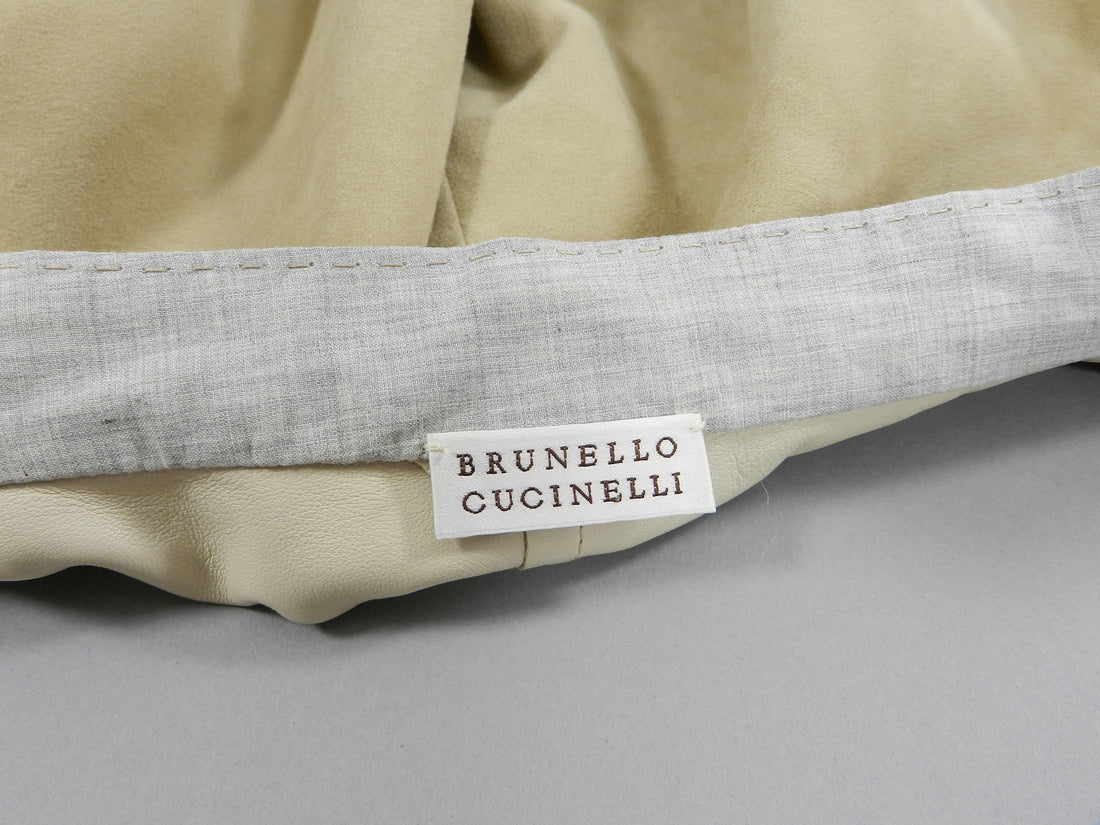 Brunello Cucinelli Beige Suede Crop Jacket