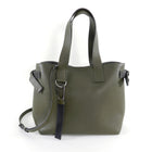 Brunello Cucinelli Olive Green Large Tote Bag with Bead Detail