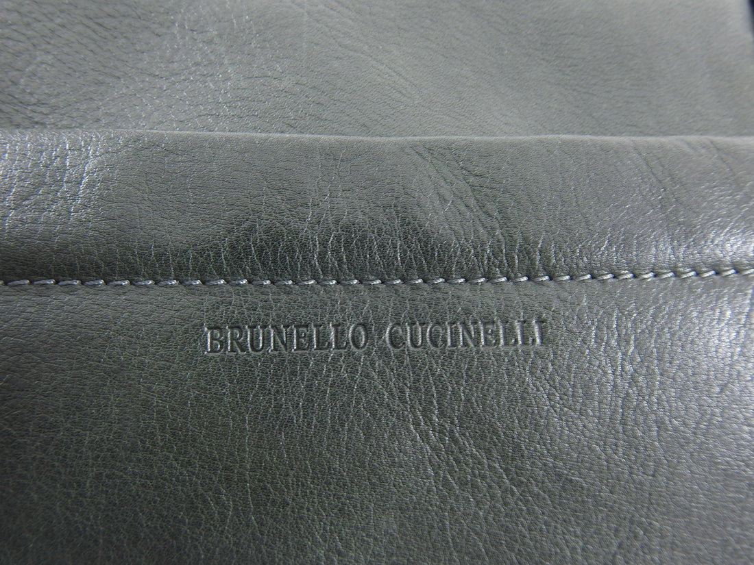 Brunello Cucinelli Dark Green Double Handle Duffle Bag 
