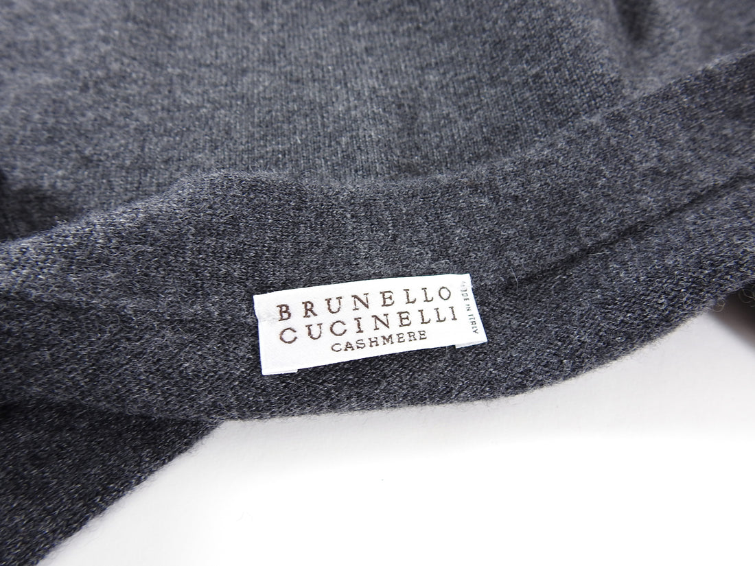 Brunello Cucinelli Charcoal Grey Bead Trim Cardigan - S