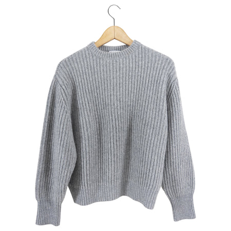 Brunello Cucinelli Light Grey Shimmer Cashmere Sweater - S