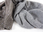 Brunello Cucinelli Grey Cashmere Sequin Ombre V-neck Sweater - L (8/10)