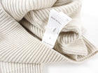 Brunello Cucinelli Bone Cashmere Knit V Neck Monili Sweater - S
