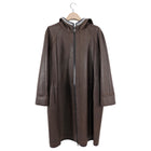 Brunello Cucinelli Black and Brown Reversible Leather Zip Coat - IT46 / USA L
