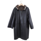 Brunello Cucinelli Black and Brown Reversible Leather Zip Coat - IT46 / USA L