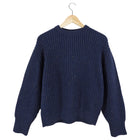 Brunello Cucinelli Navy Metallic Fleck Cashmere Pullover Sweater - S