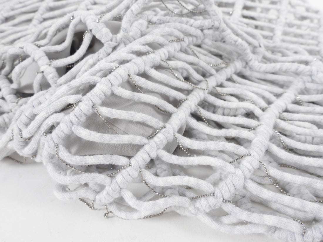 Brunello Cucinelli Dove Grey Caged Knit Chain Top - L (8/10)