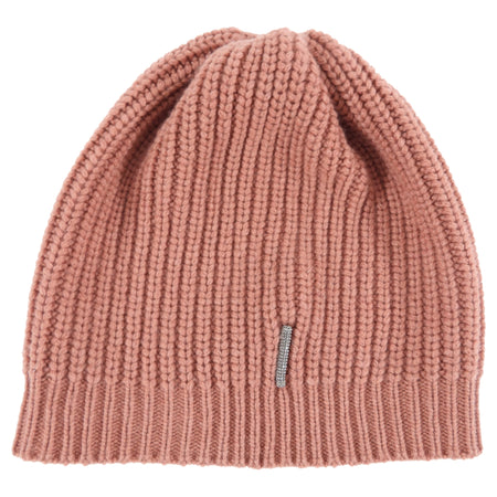 Brunello Cucinelli Quartz Pink Cashmere Knit Toque Hat