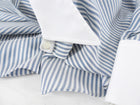 Brunello Cucinelli blue and Wihte Striped Shirt with French Cuffs - M