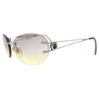 Bulgari Oval Grey to Yellow Gradient Frameless Sunglasses