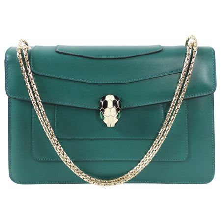 Bulgari Serpenti Forever Green Enamel Snake Bag