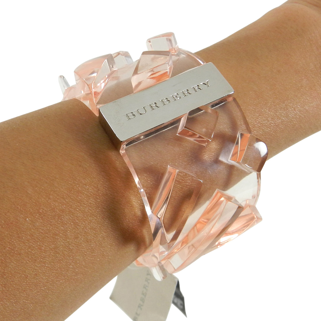 Burberry Pink Clear Acrylic Wide Cuff Bracelet - Main Image