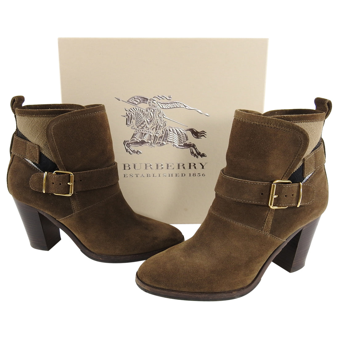 Burberry Brown Suede Larina 75 Ankle Boots - 38