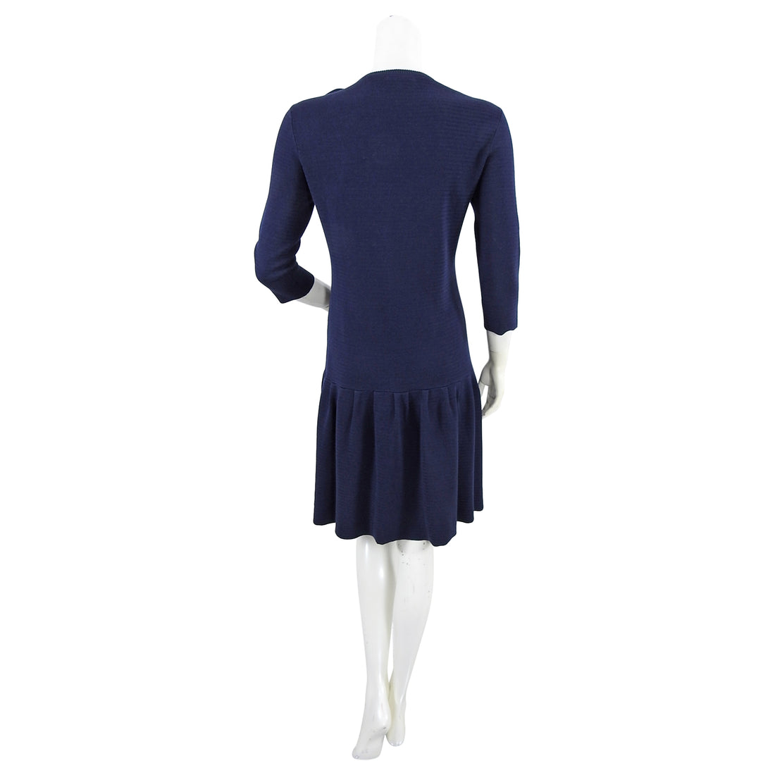 Burberry Brit Navy Knit Jersey Dress with Pleat Hem - M 