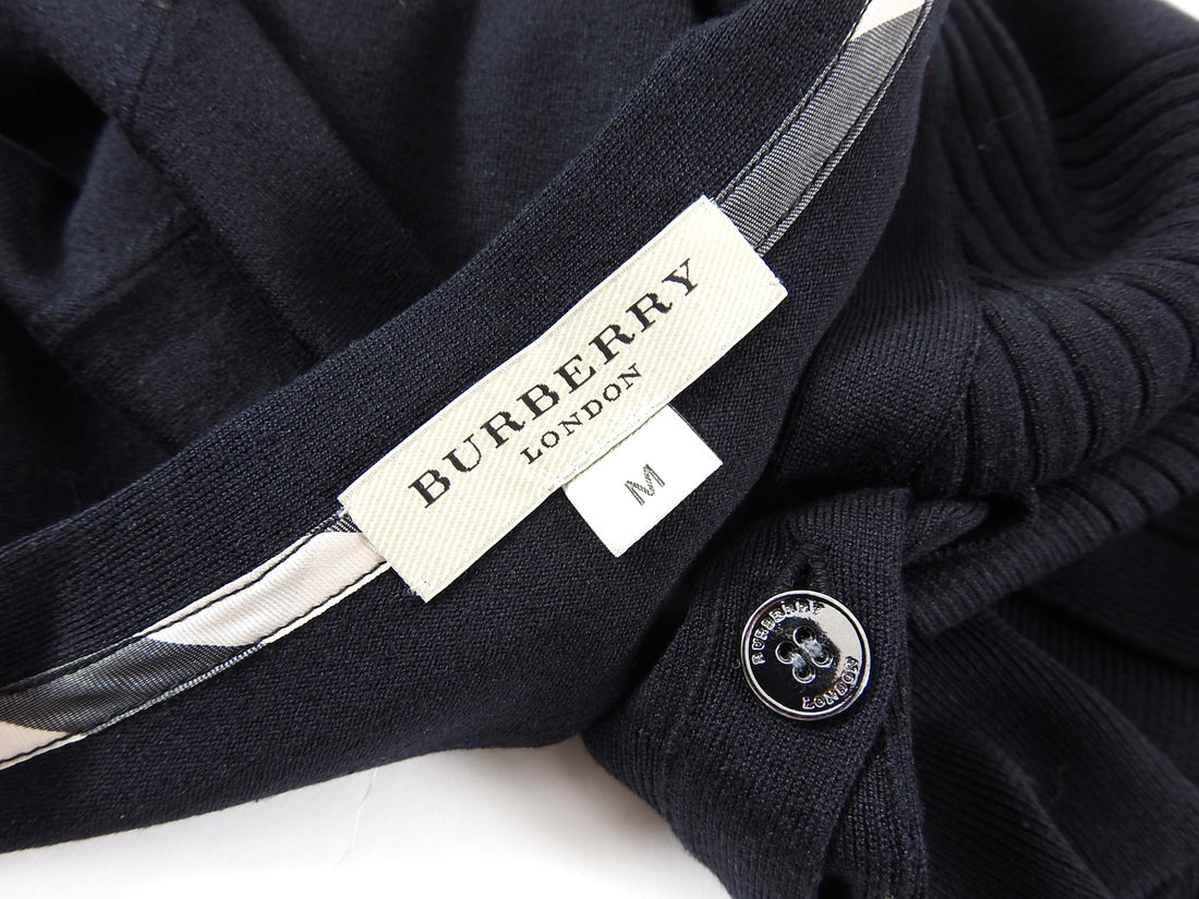 Burberry London Black Cardigan with Peplum Design - M