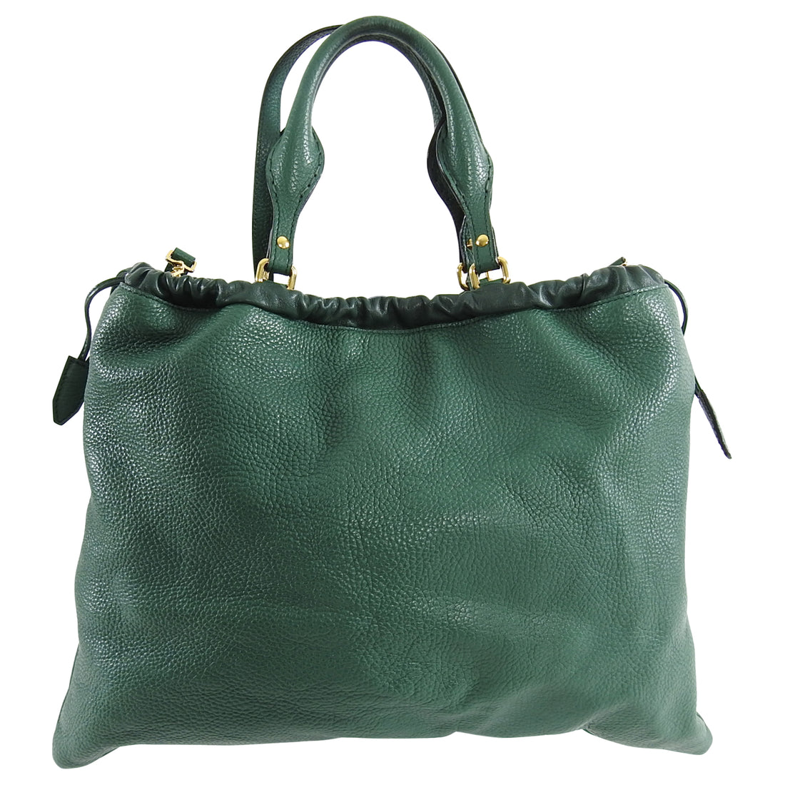 Burberry Green Large Leather Tote Bag with Shoulder Strap