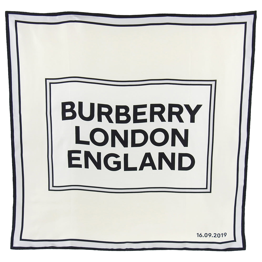 Burberry London Grey Silk 90cm Logo Runway Show Attendee Scarf