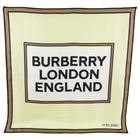 Burberry London Mint Green and Brown Silk 90cm Logo Runway Show Attendee Scarf