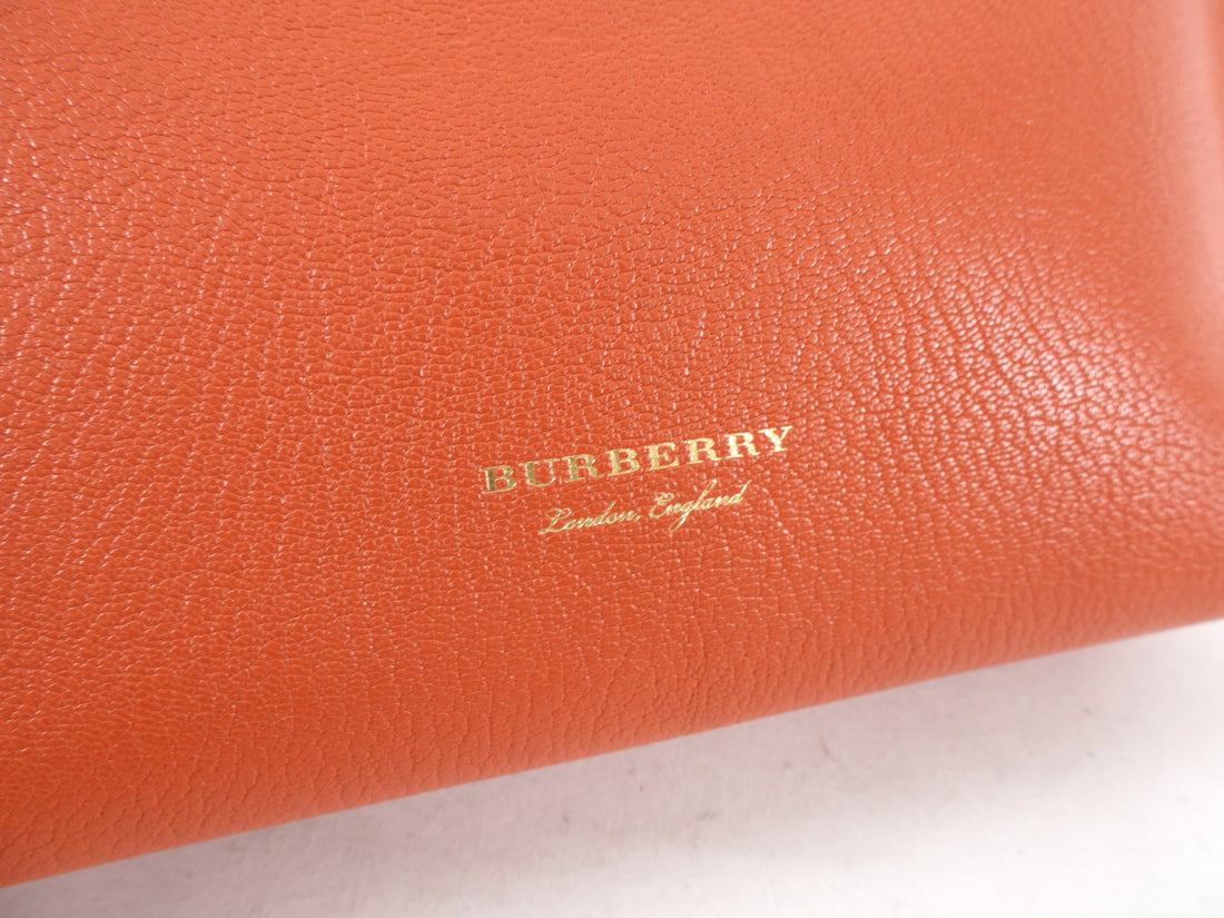 Burberry Clementine Orange Pendleton Clutch Bag