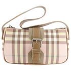 Burberry London Pink Coated Canvas Nova Check Mini Baguette Bag