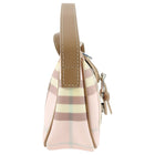 Burberry London Pink Coated Canvas Nova Check Mini Baguette Bag