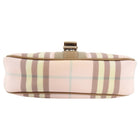 Burberry London Pink Coated Canvas Nova Check Mini Baguette Bag