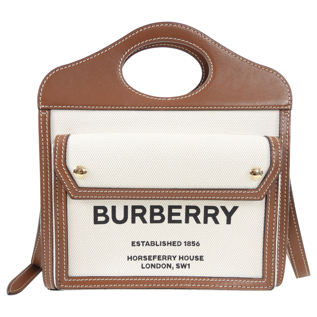 Burberry Small Canvas and Leather Pocket Bag