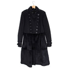Burberry Prorsum Black Wool and Fur Military Coat – IT46 / USA 10