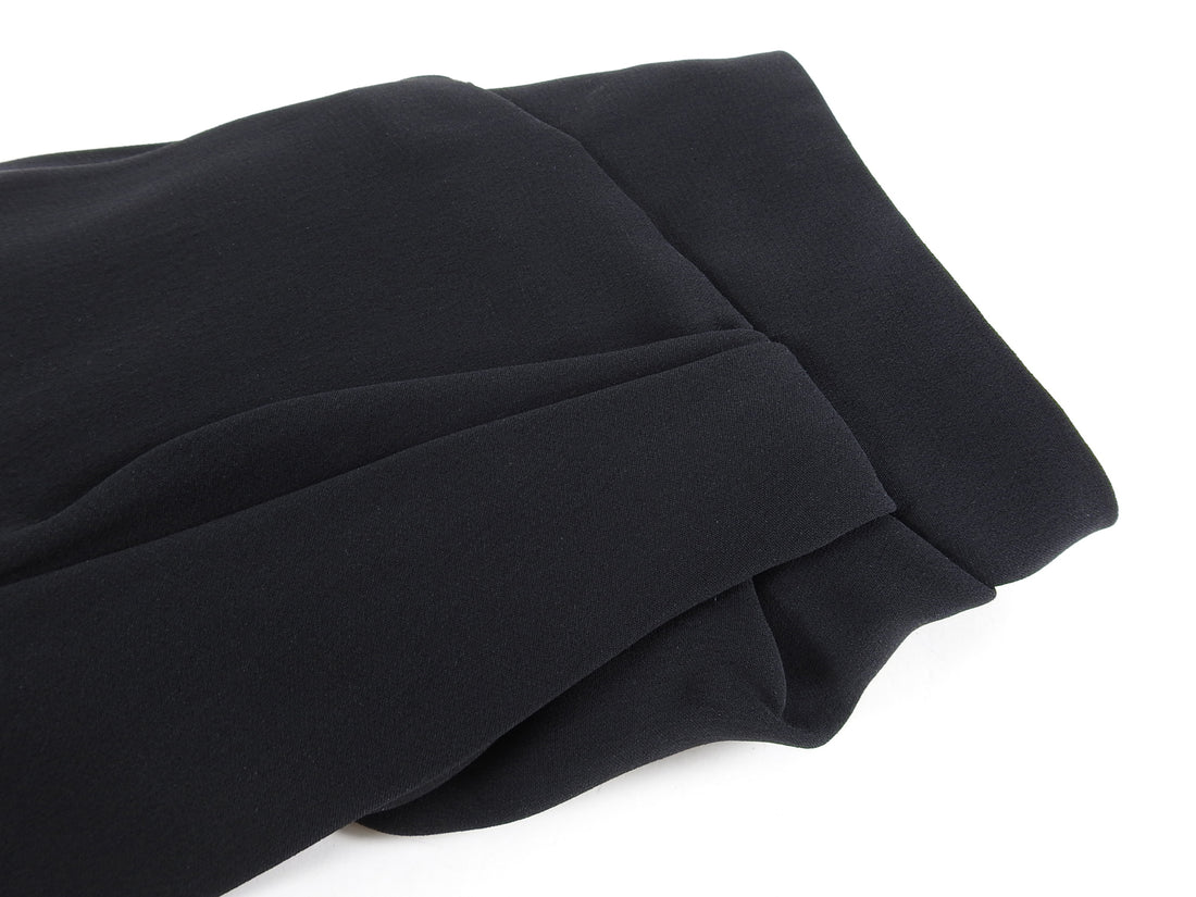 Burberry Prorsum Black Gathered Knee Length Pencil Skirt - IT38 / XS / 2