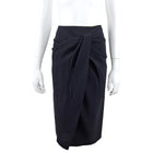Burberry Prorsum Black Gathered Knee Length Pencil Skirt - IT38 / XS / 2