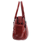 Burberry Red Patent Leather Satchel Bag with Shoulder Strap