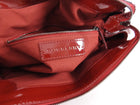 Burberry Red Patent Leather Satchel Bag with Shoulder Strap