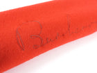 Burberry Red Embroidered Logo 100% Cashmere Long Scarf