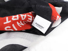 Burberry Black and White Logo Long Scarf