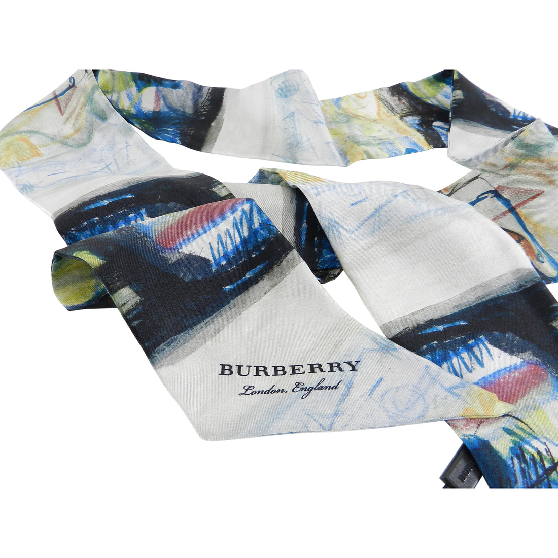 Burberry Henry Moore Printed Silk Skinny Scarf
