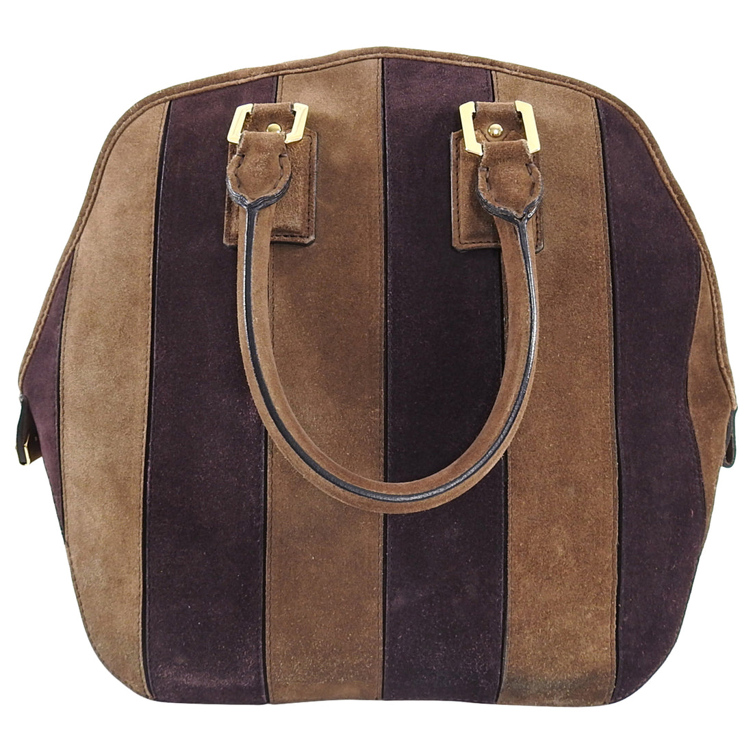 Burberry Prorsum Suede Stripe Runway Bag Brown Purple