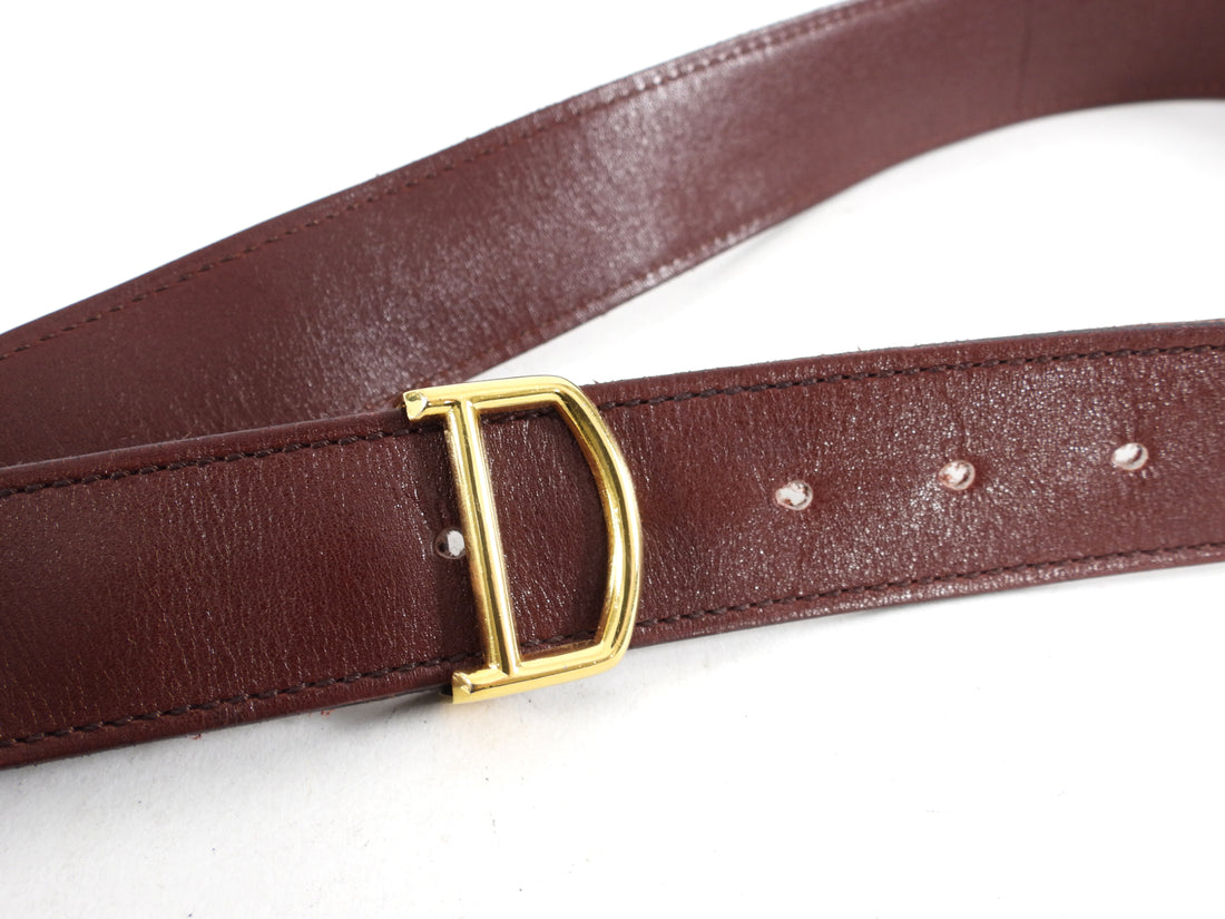 Cartier Les Must de Cartier Vintage Burgundy Leather Belt - 28-31"