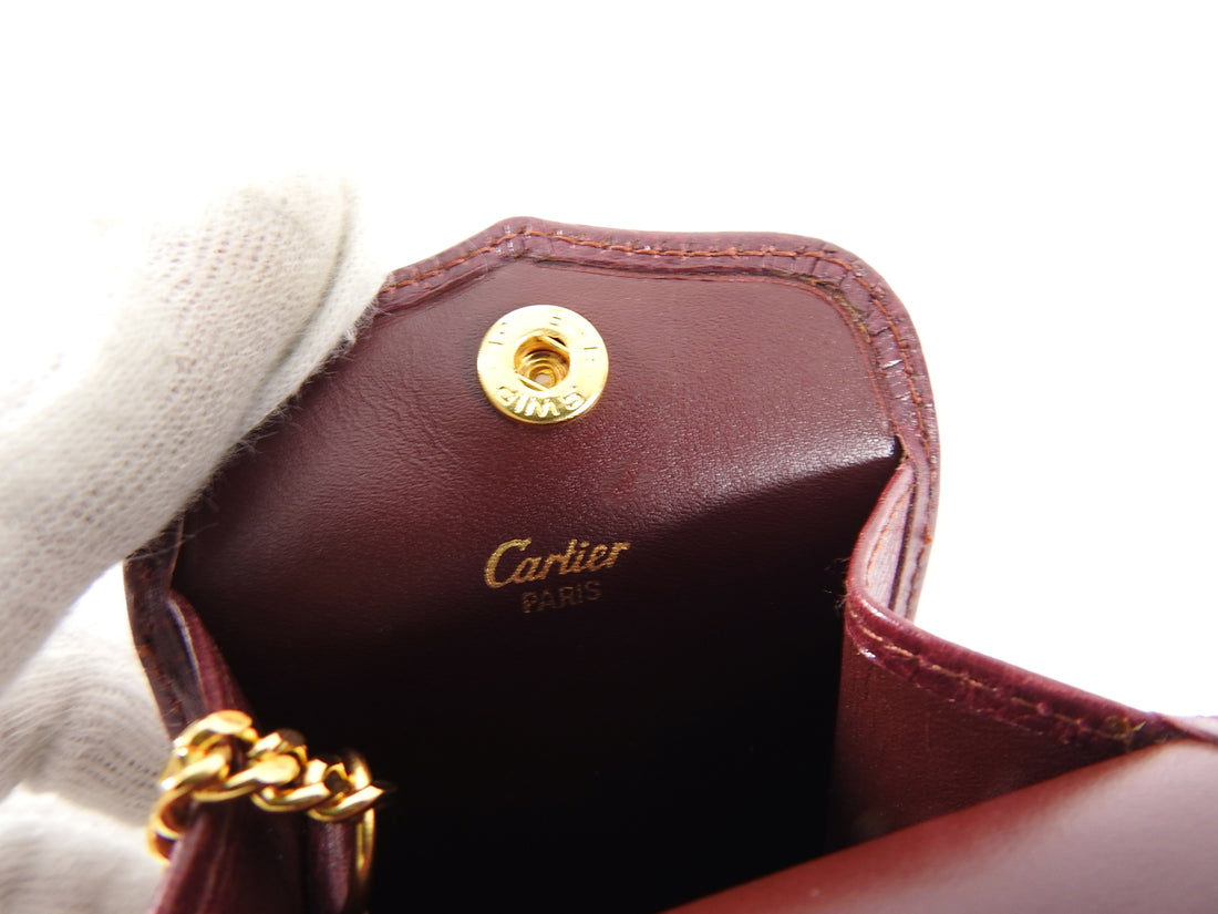 CROG000501 - Must de Cartier key ring and card holder - Burgundy
