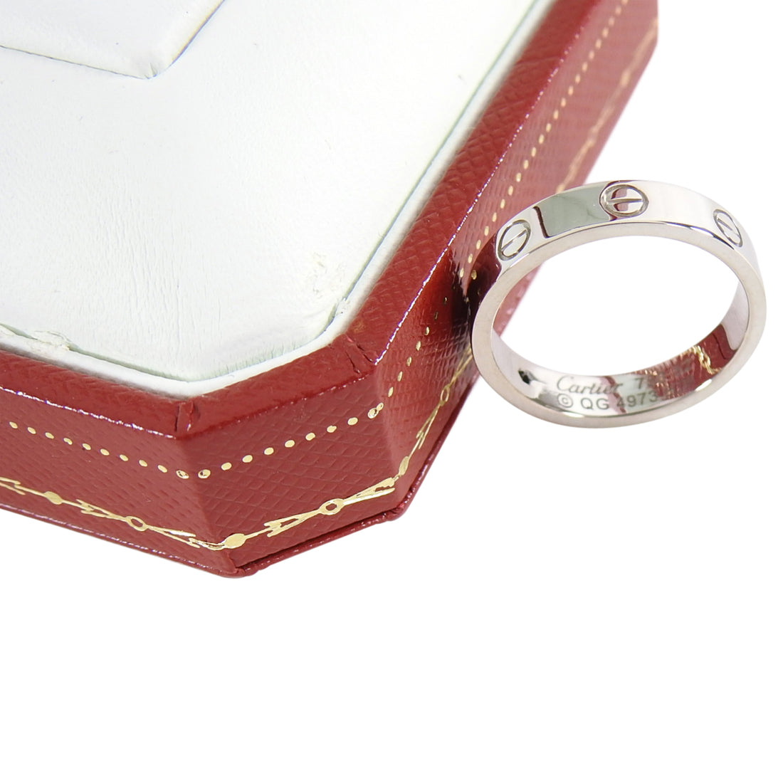 Cartier Love Diamond 18k White Gold Wedding Band Ring 4mm - 52 / 6