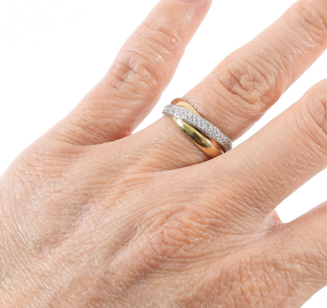Pinky Tri Color Cartier Ring Tri-color Cartier Trinity Ring In 18k