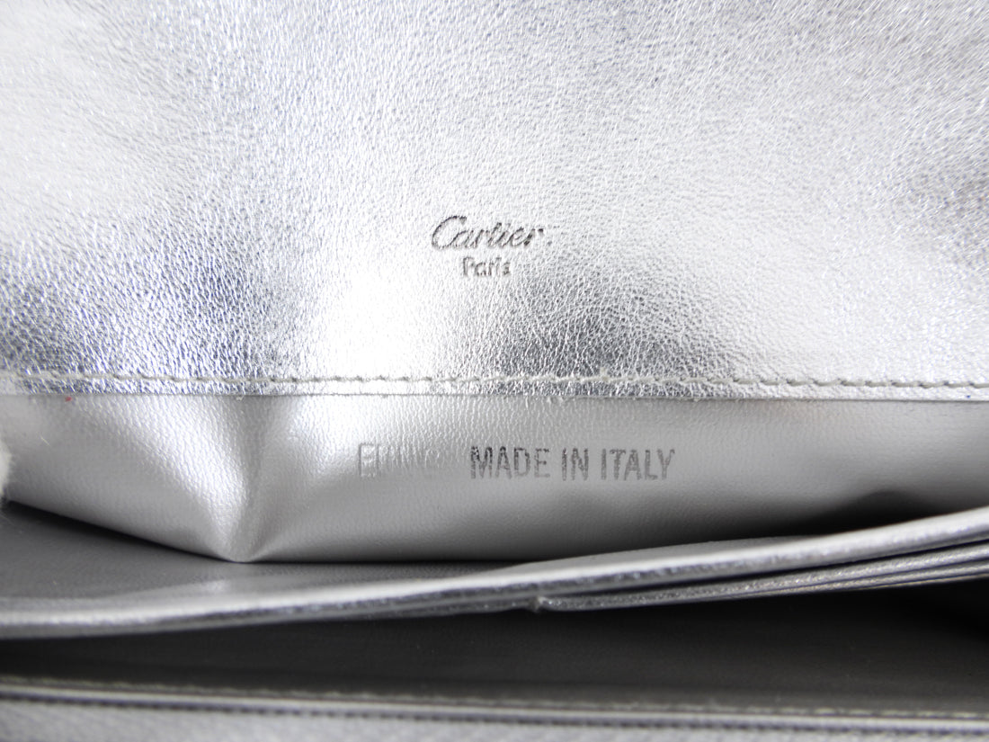 Cartier Vintage 2008 Silver Leather Continental Wallet