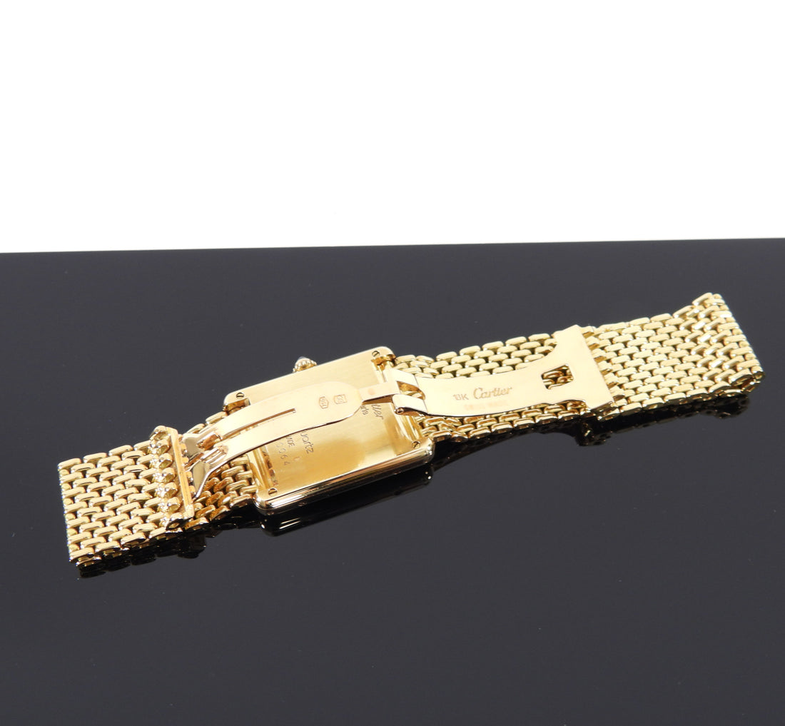 Cartier Tank Louis Cartier 18 YG Grain De Riz Mesh Bracelet