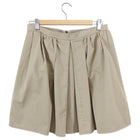 Carven Beige Cotton Pleat Mini Skirt - FR40 / 8