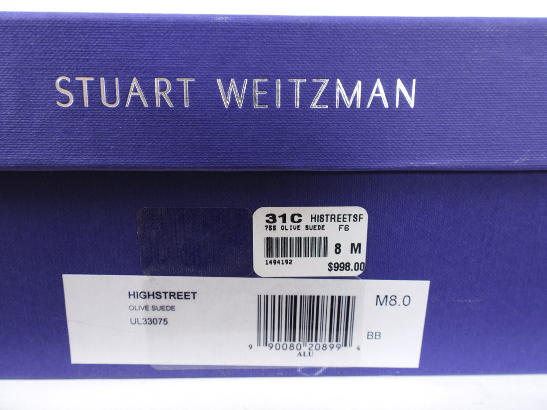 Stuart Weitzman Olive Suede Hi Street Over the Knee Boots - USA 8