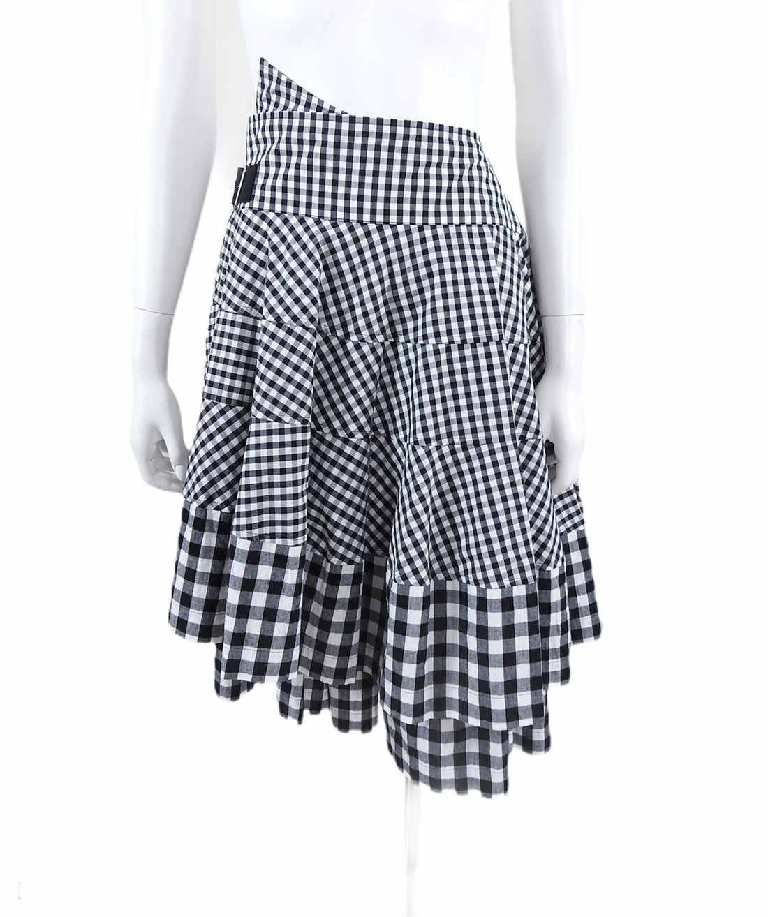 Comme des Garcons Tricot Gingham Check Ruffle Wrap Skirt M 6/8