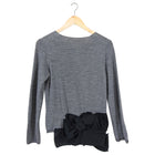Comme des Garcons Grey Wool Knit Top with Black Detail - S