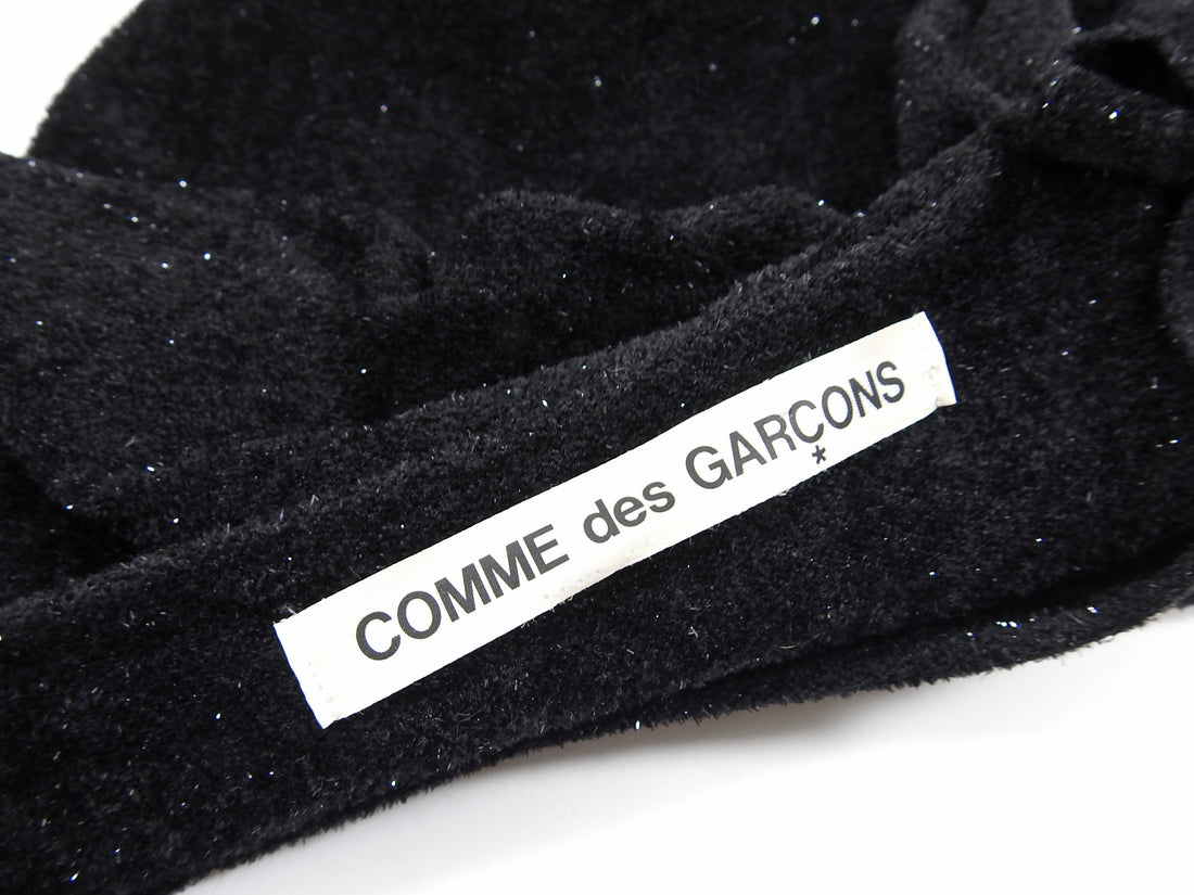 Comme des Garcons Black Shimmer Knit Tinsel Velour Maxi Dress - S
